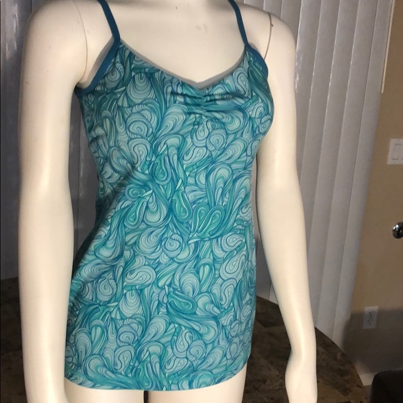 Lululemon Gather V  Gulf Undulation  Teal Top SZ 6 - Picture 2 of 6